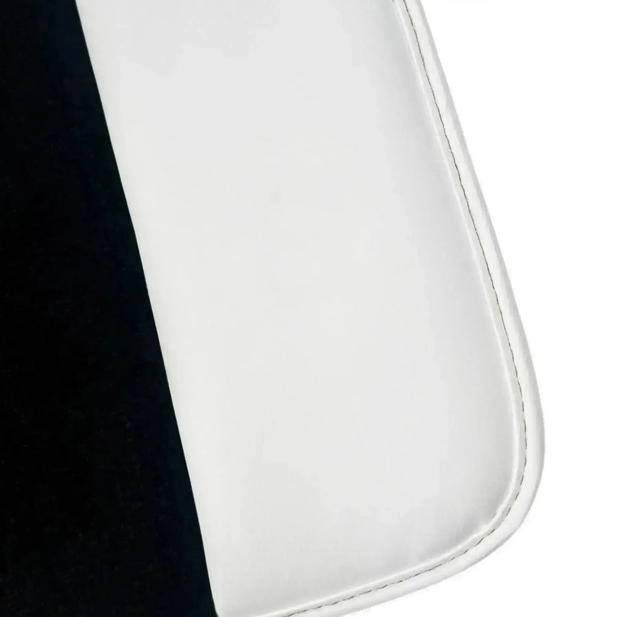 Black Floor Mats for Rolls Royce Wraith (2013-2023) with White Leather | White Trim