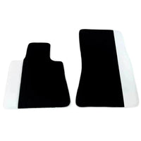 Black Floor Mats for Rolls Royce Wraith (2013-2023) with White Leather | White Trim