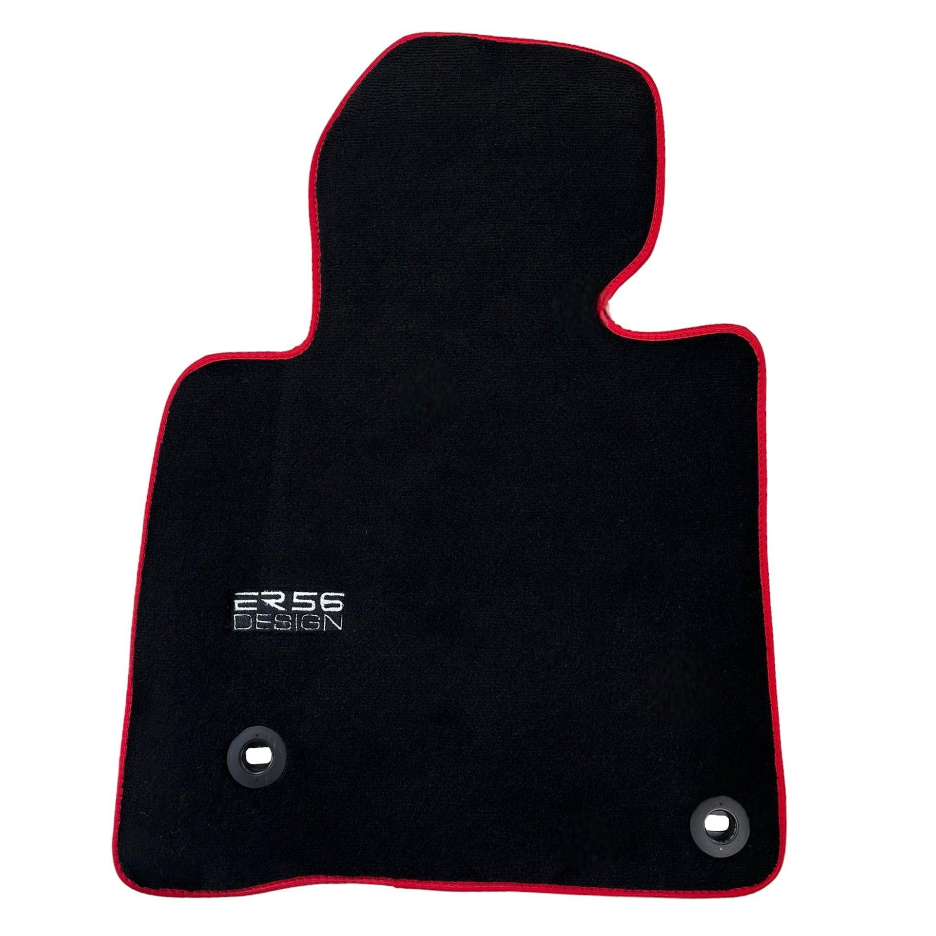 Black Floor Mats For Toyota Land Cruiser 200 (2008-2012) Red Trim | ER56 Design - AutoWin
