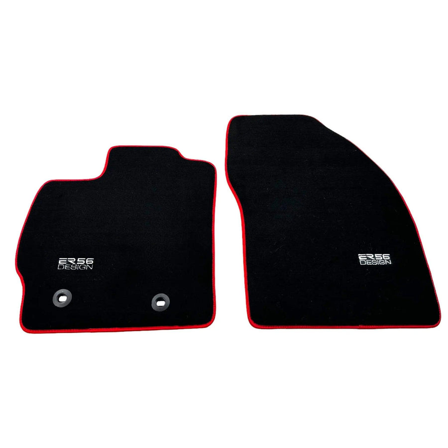 Black Floor Mats for Toyota Prius (2009-2012) ER56 Design with Red Trim - AutoWin