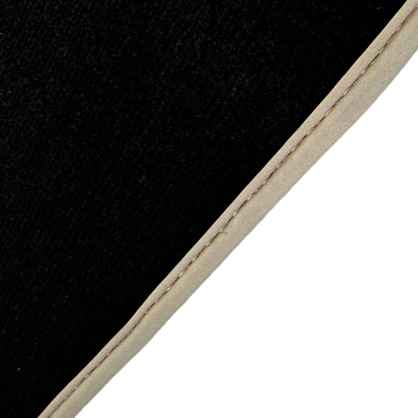 Black Floor Mats With Beige Trim For Audi A6 C8 Sedan (2018-2023) ER56 Design - AutoWin