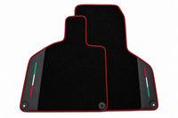 Black Floor Mats with Leather for Lamborghini Huracan (2014-2023) - Italian Edition Red trim