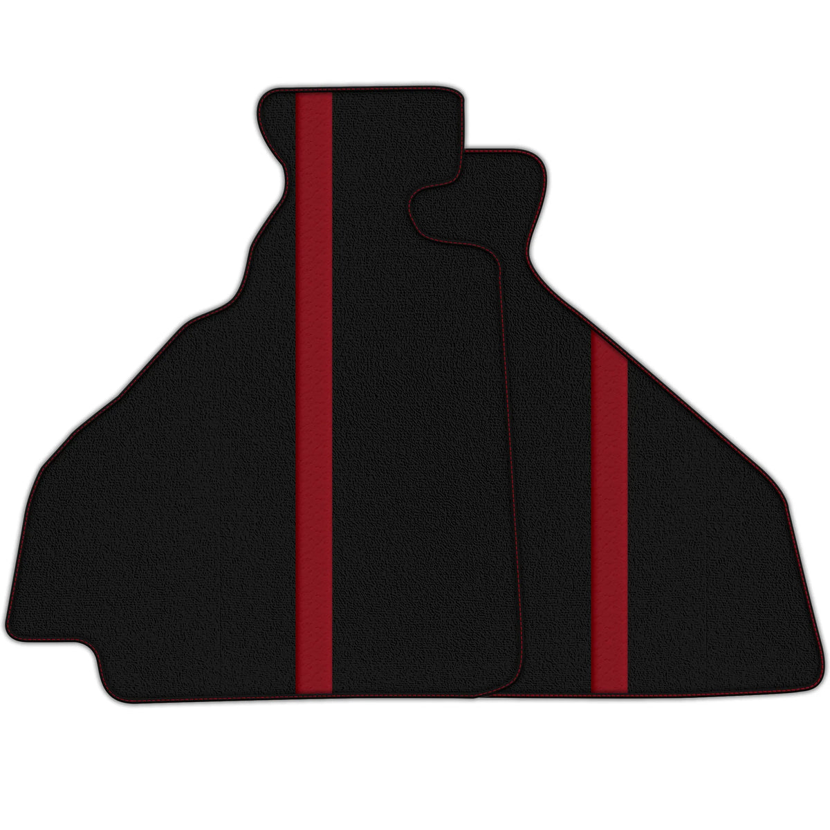 Black Floor Mats with Leather Line for Ferrari 348 TS (1989-1995) - Various Colors