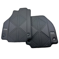 Black Leather Floor Mats For Ferrari 488 Spider (2016-2022) ER56 Design - AutoWin