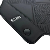 Black Leather Floor Mats For Ferrari 488 Spider (2016-2022) ER56 Design - AutoWin