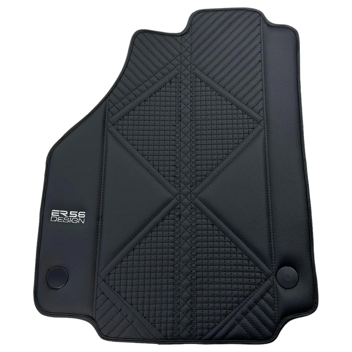 Black Leather Floor Mats For Ferrari F8 Spider (2019-2023) ER56 Design - AutoWin