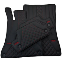 Black Leather Floor Mats For Mercedes Benz GLS-Class X167 Maybach (2020-2023) | ER56 Design
