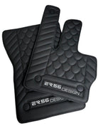 Black Leather Floor Mats For Mercedes-Benz G Class W461 (1979-2008) ER56 Design - AutoWin