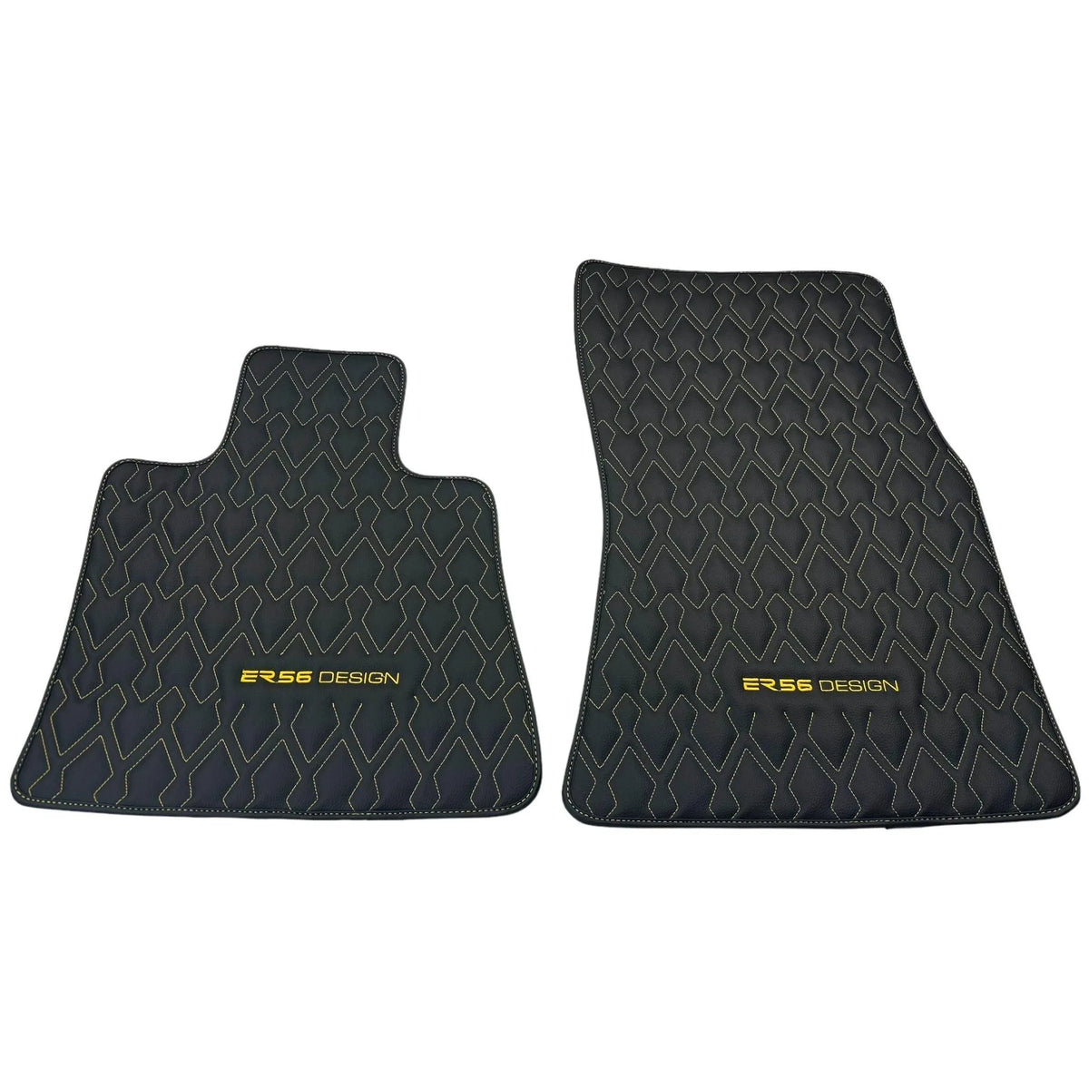 Black Leather Floor Mats for Rolls-Royce Ghost Series II (2021-2024) ER56 Design - AutoWin