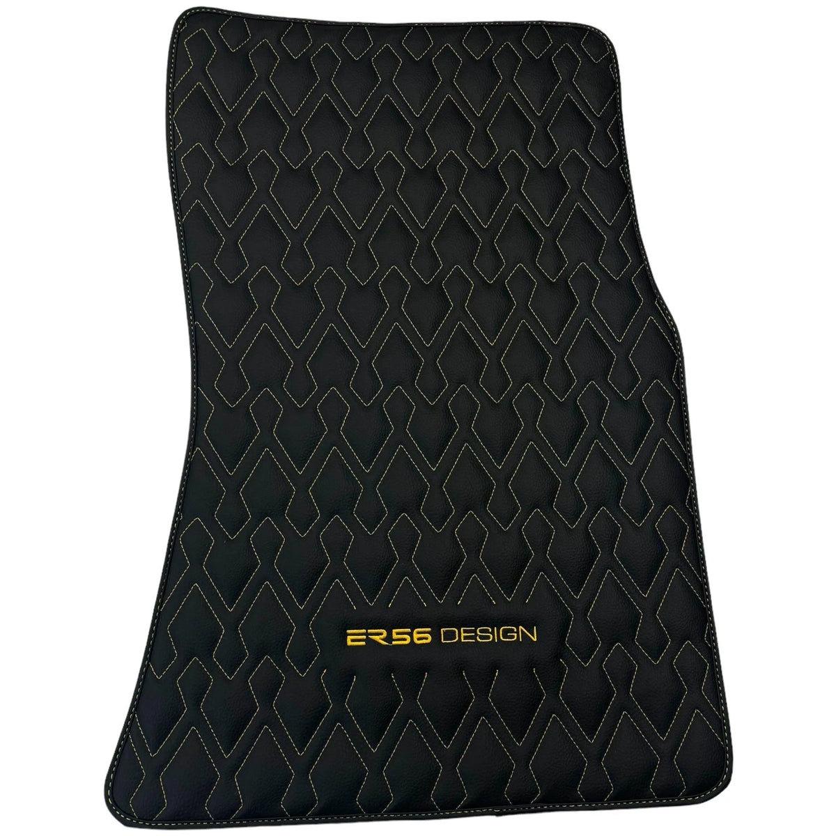 Black Leather Floor Mats for Rolls-Royce Ghost Series II (2021-2024) ER56 Design - AutoWin