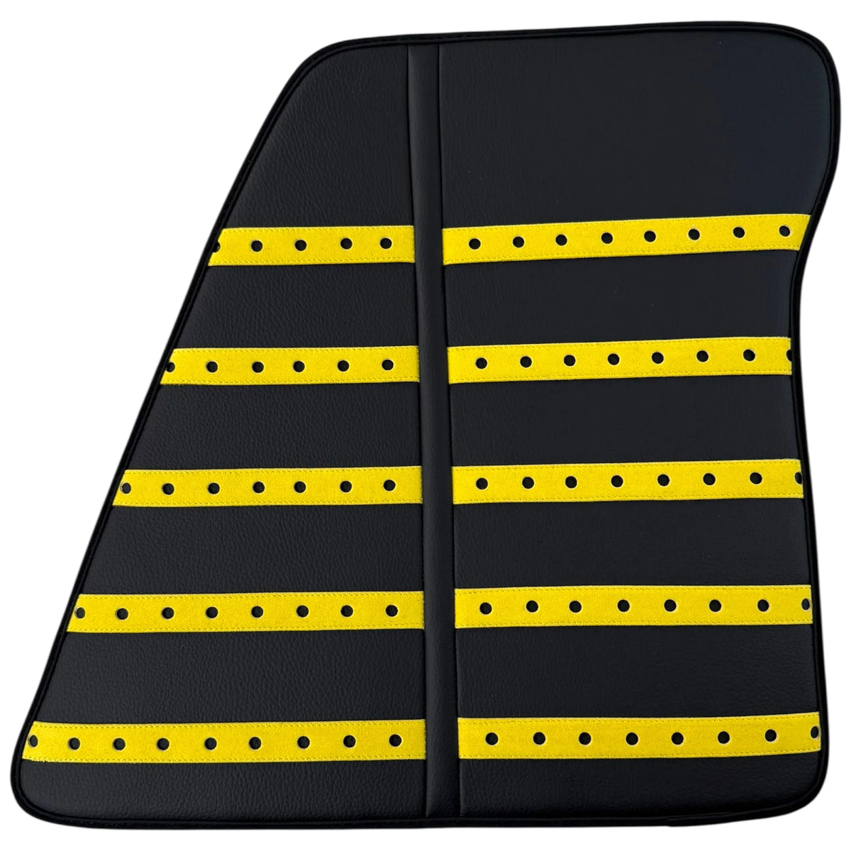 Black Leather Floor Mats with Yellow Daytona Design for Ferrari SF90 Stradale (2019-2024)