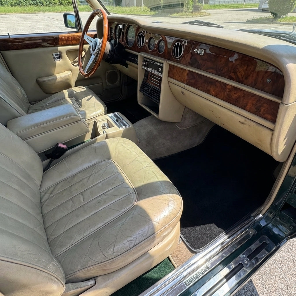 Tapis de voiture en cuir de mouton noir pour Rolls-Royce Wraith (2013–2023) Édition sans marches