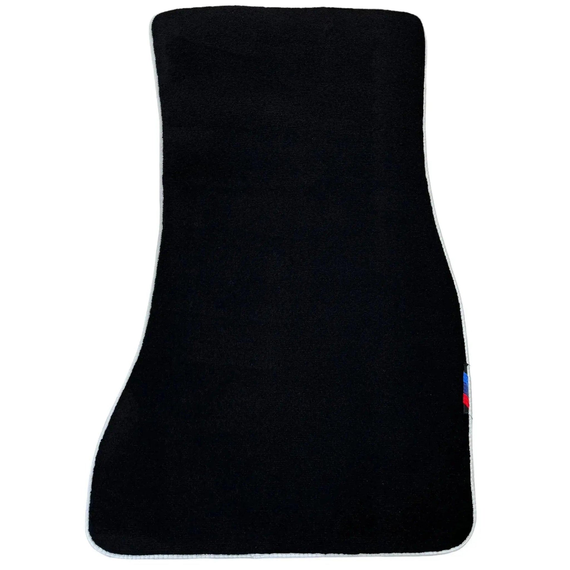 Black Mats For BMW 5 Series E28 Sedan | White Trim - AutoWin