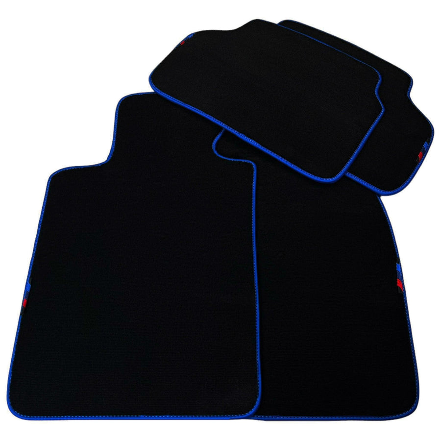 Black Mats For BMW M5 G90 (2023-2026) Sedan | Blue Trim - AutoWin