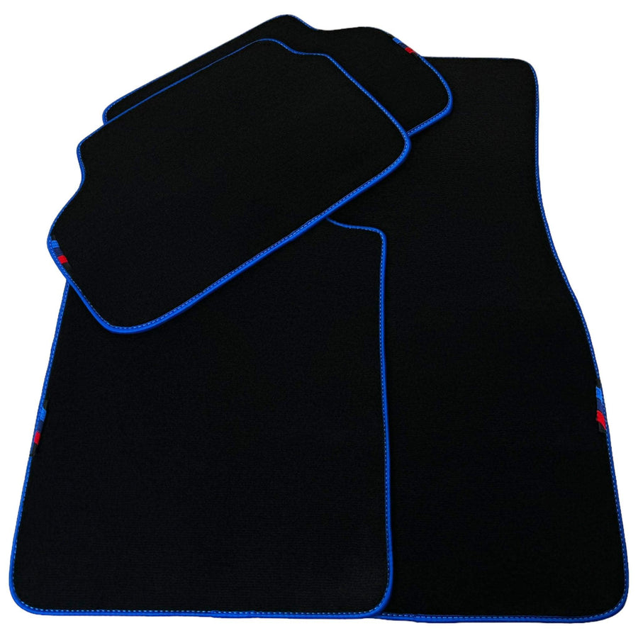Black Mats For BMW M5 G90 (2023-2026) Sedan | Blue Trim - AutoWin