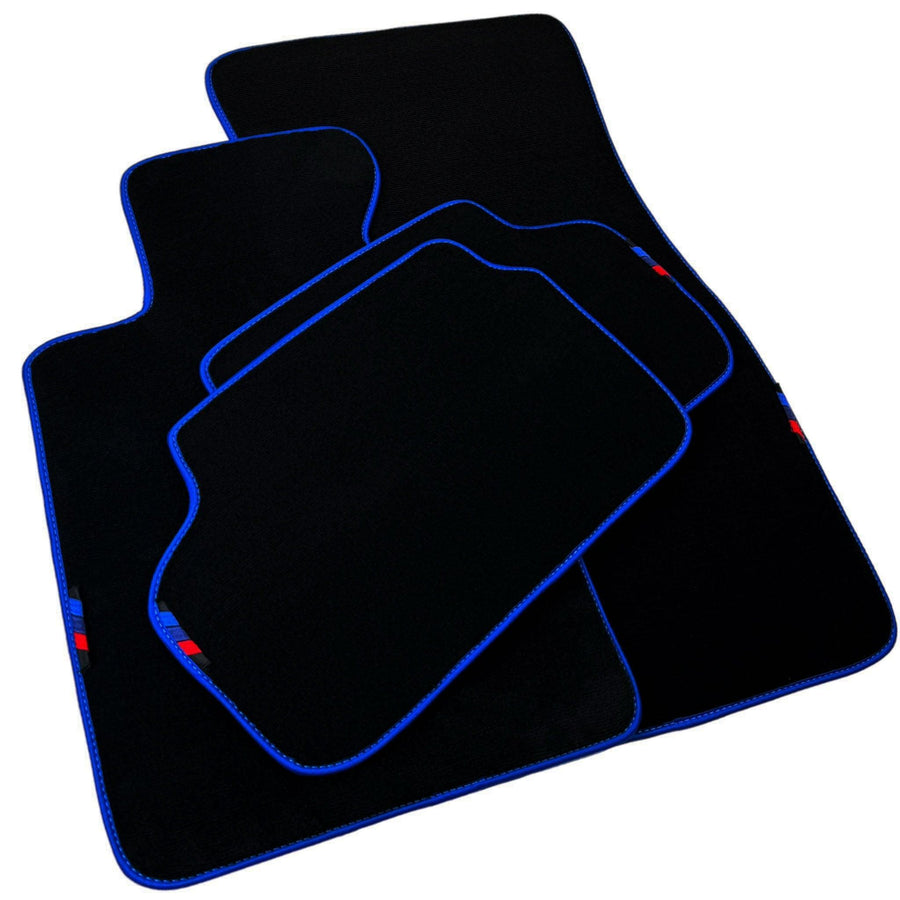 Black Mats For BMW M5 G90 (2023-2026) Sedan | Blue Trim - AutoWin
