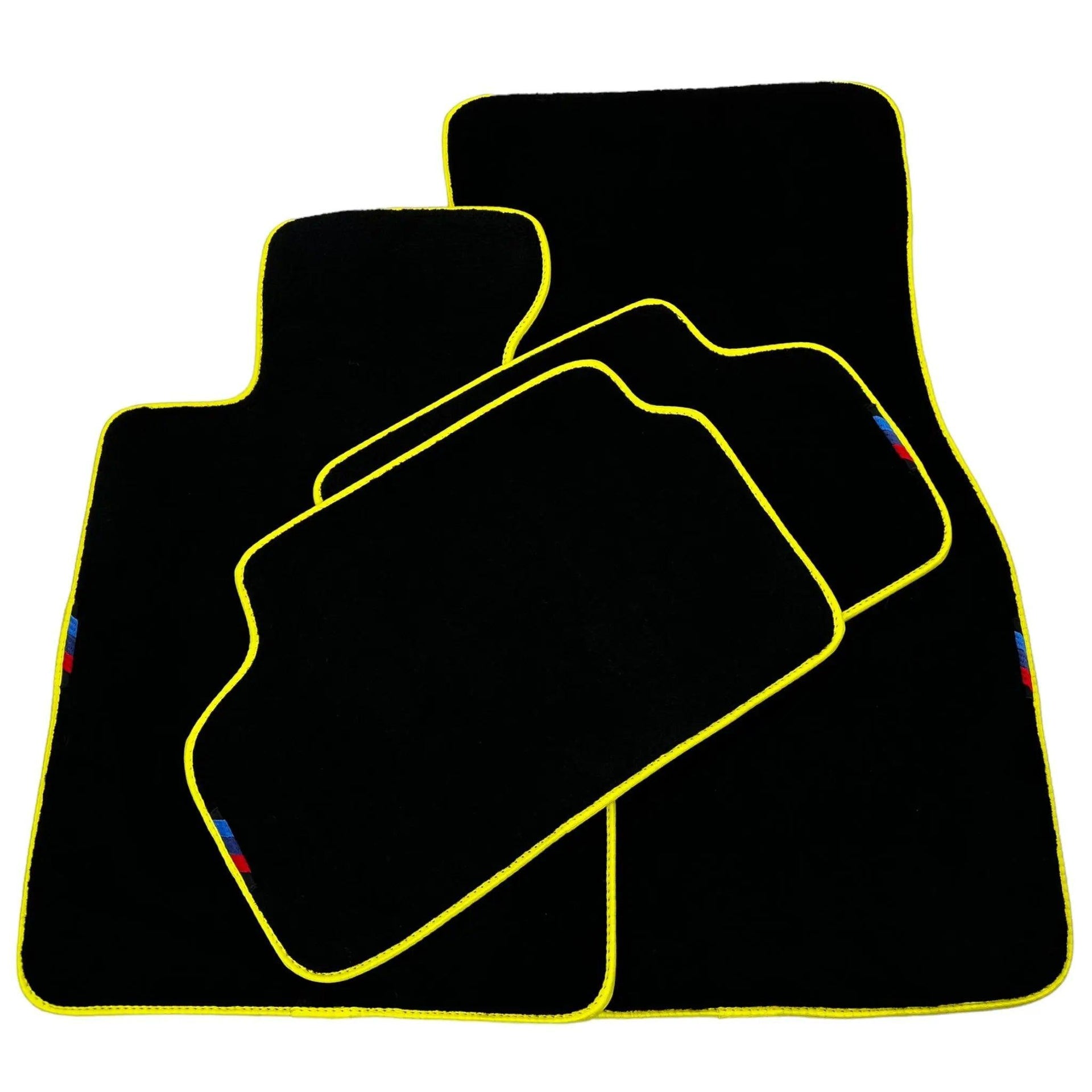 Black Mats For BMW 6 Series E64 Convertible | Yellow Trim - AutoWin