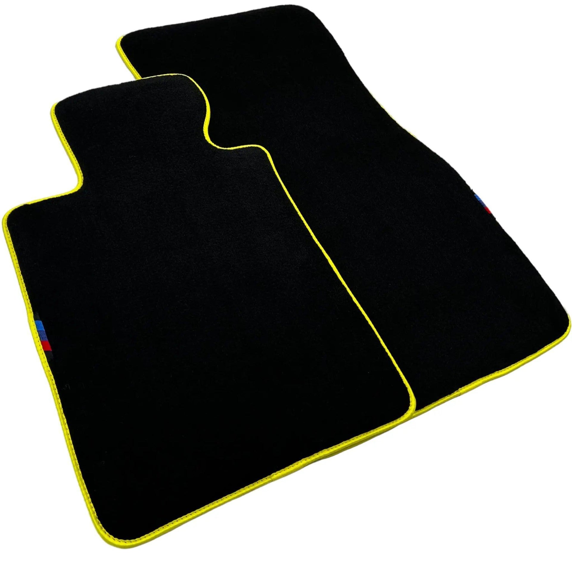 Black Mats For BMW X5M E70 SUV | Yellow Trim - AutoWin