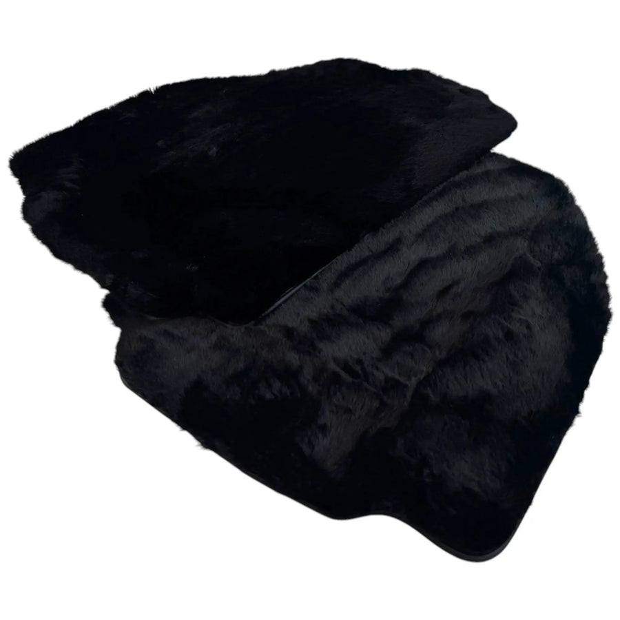 Black Sheepskin Floor Mats for Ferrari 458 Speciale (2012-2015)