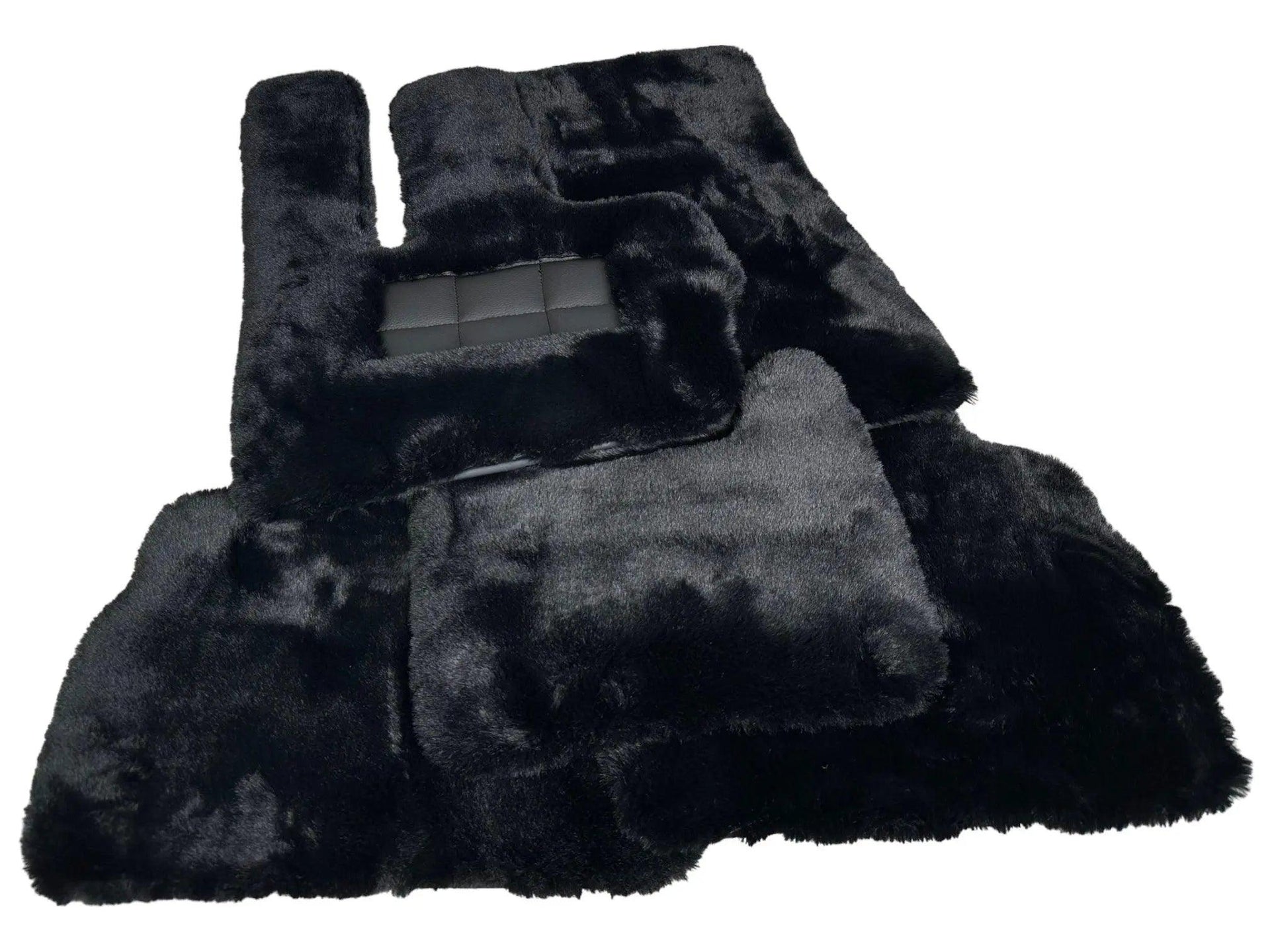 Black Sheepskin Floor Mats For Mercedes-Benz G Class W461 (1979-2008) ER56 Design - AutoWin