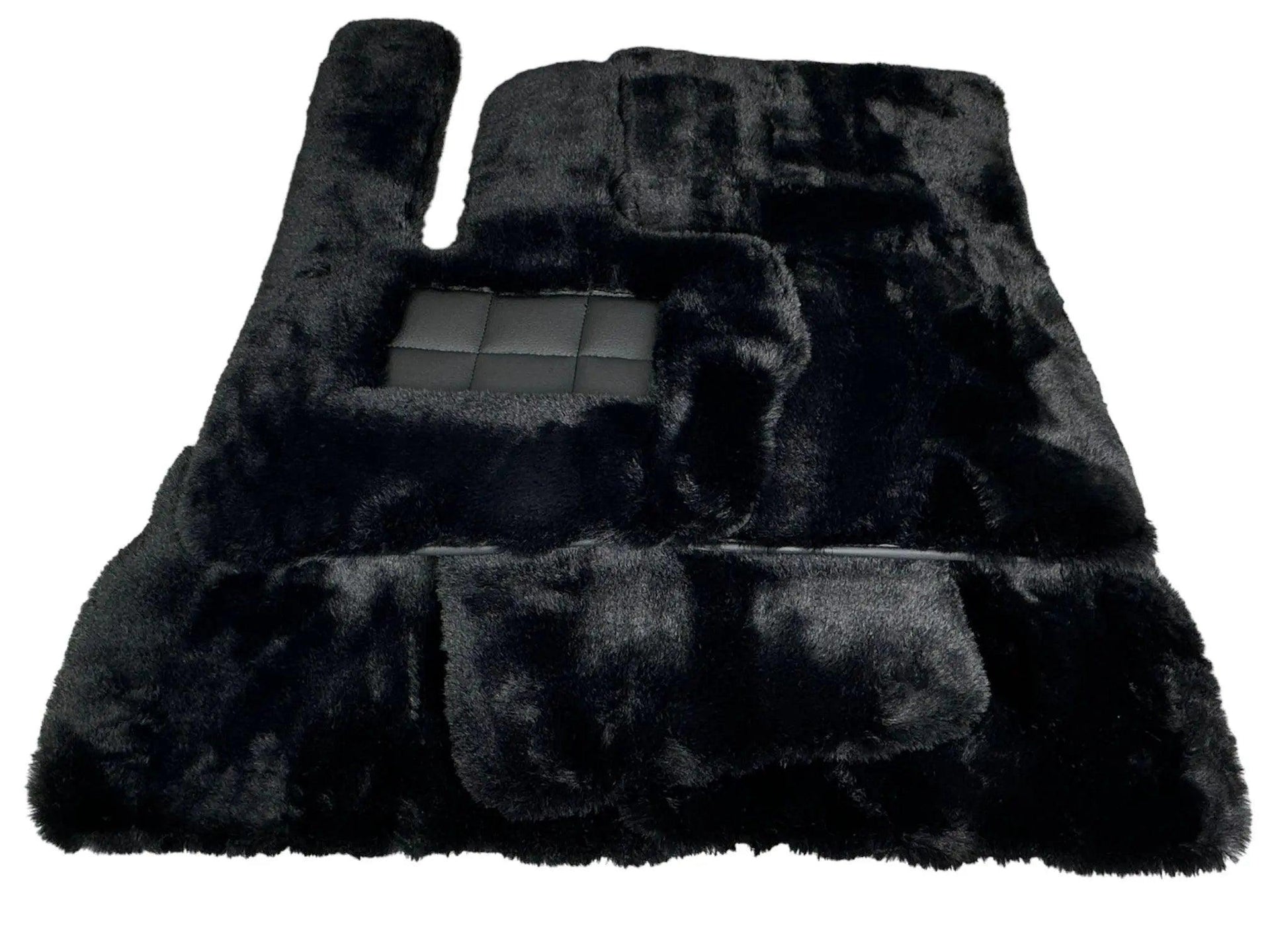 Black Sheepskin Floor Mats For Mercedes-Benz G Class W463 (2008-2018) ER56 Design - AutoWin