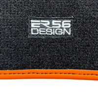 Black Sheepskin Floor Mats for Rolls-Royce Phantom VIII (2017-2024) Orange Leather Trim - AutoWin