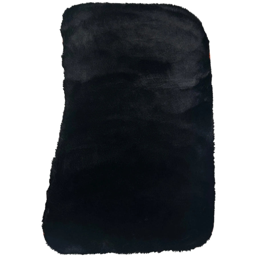 Black Sheepskin Floor Mats for Rolls-Royce Phantom VIII (2017-2024) Orange Leather Trim - AutoWin