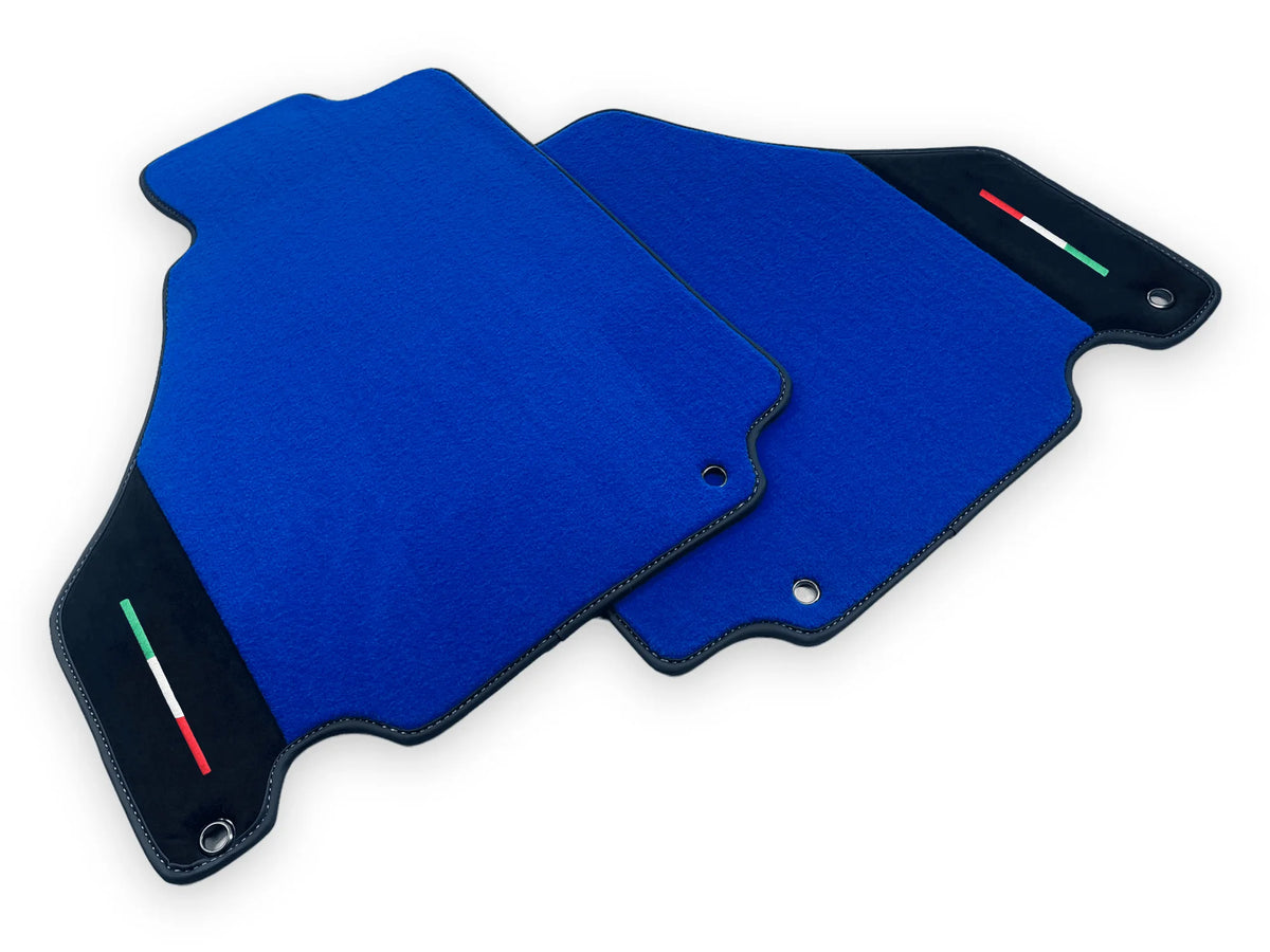 Blue Floor Mats For Ferrari 360 Modena 1999-2005 With Alcantara Leather - AutoWin