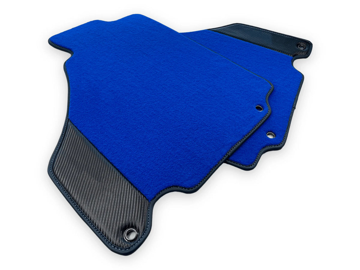 Blue Floor Mats For Ferrari 360 Modena 1999-2005 With Carbon Fiber Leather - AutoWin