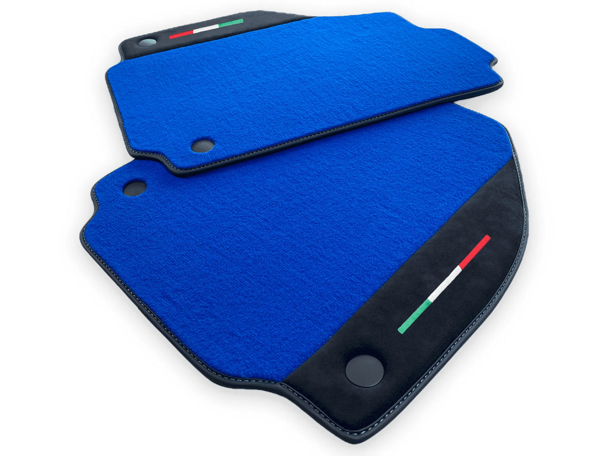 Blue Floor Mats For Ferrari 458 GT2 2012-2015 Alcantara Leather