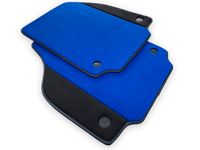Blue Floor Mats For Ferrari F8 Tributo 2019-2022 With Alcantara Leather - AutoWin