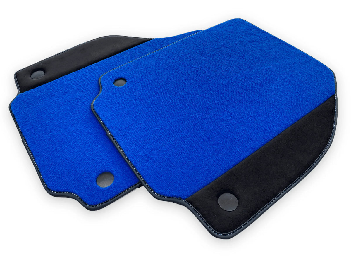 Blue Floor Mats For Ferrari F8 Spider 2019-2022 With Alcantara - AutoWin