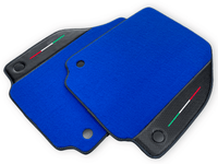 Blue Floor Mats For Ferrari F8 Tributo 2019-2022 With Carbon Leather - AutoWin