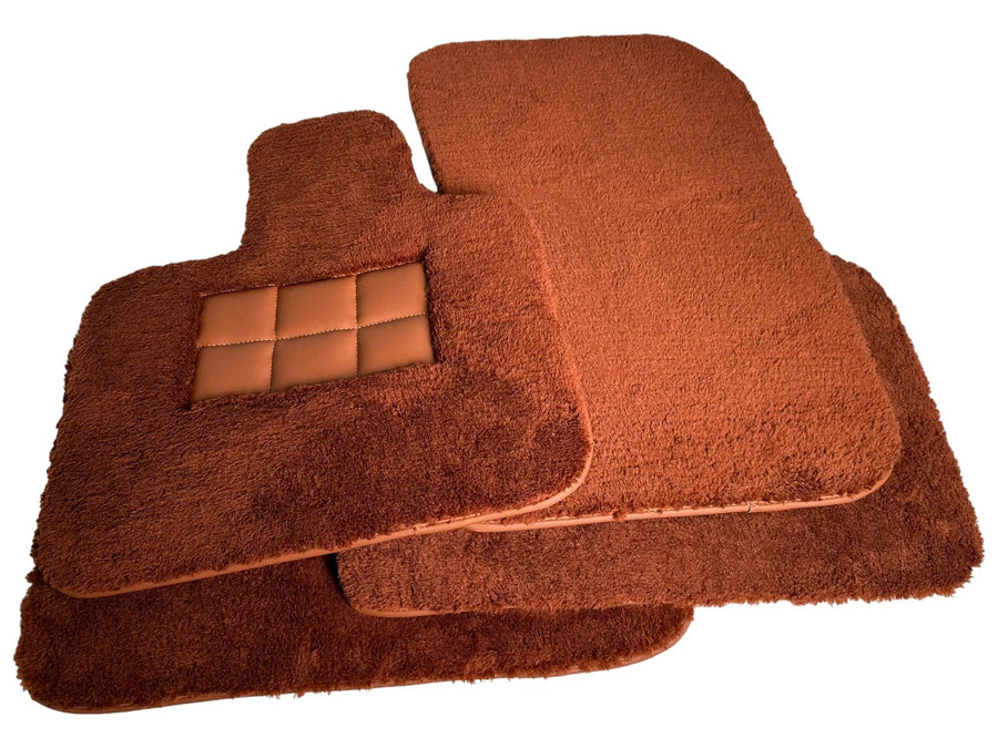 Brown Sheepskin Floor Mats For Rolls Royce Ghost Series II (2021-2024) ER56 Design Brand