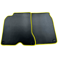 Carbon Fiber Leather Floor Mats For Ferrari California T (2015-2018) with Yellow Trim - AutoWin