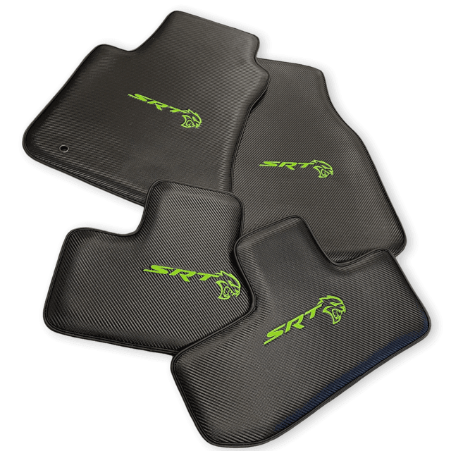 Carbon Leather Floor Mats For Dodge Challenger Srt 2011-2021 - AutoWin