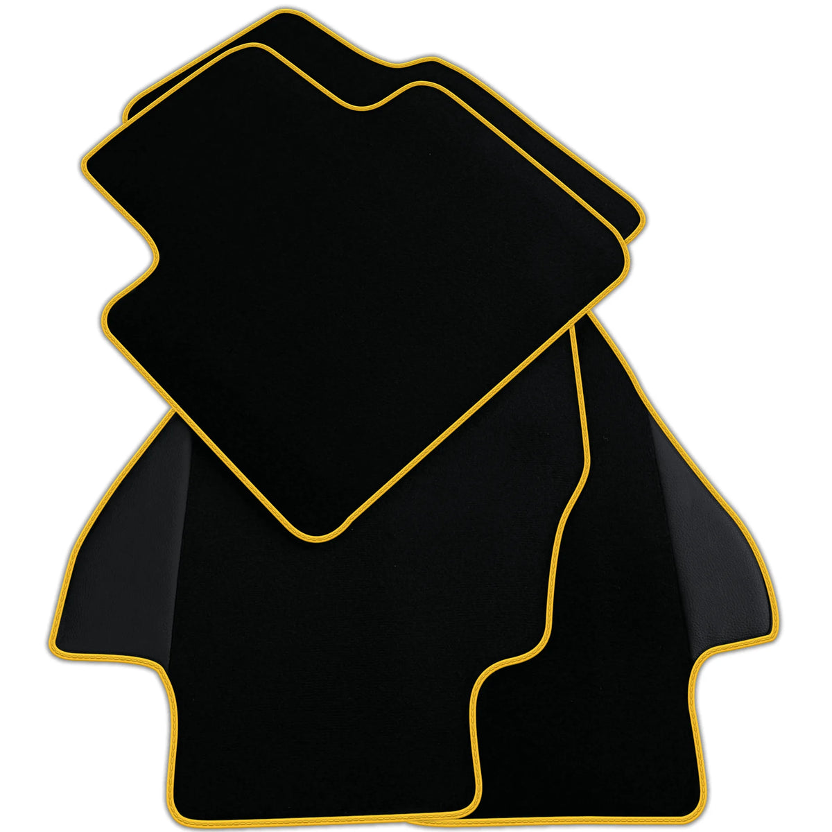 Custom Black Floor Mats for Ferrari Dino 308 GT4 (1973-1979) with Leather