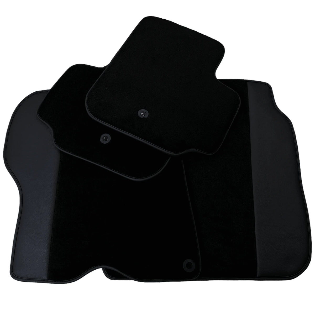 Custom Black Leather Floor Mats for Ferrari GTC4 Lusso (2016-2023)