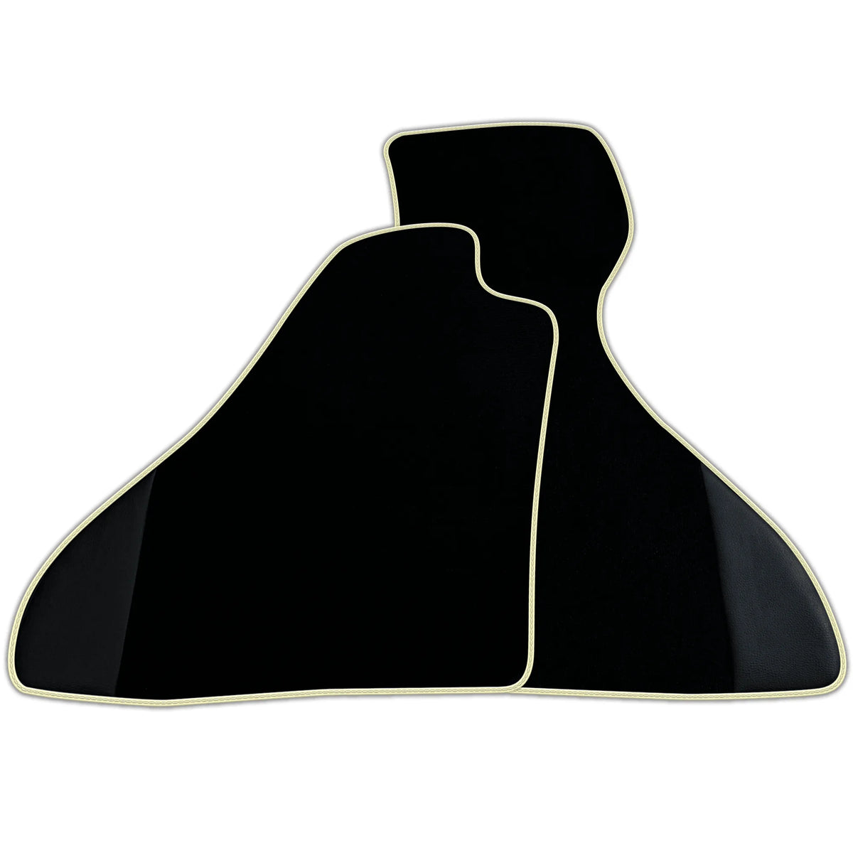 Custom Black Floor Mats for Ferrari Mondial Convertible (1983-1993) with Leather