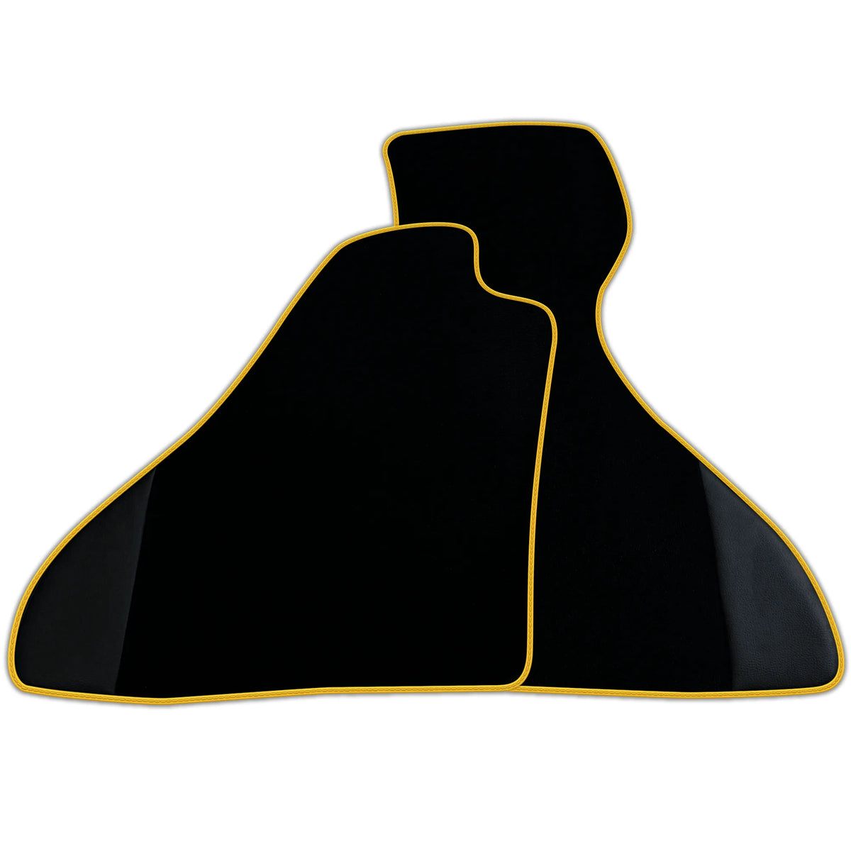 Custom Black Floor Mats for Ferrari Mondial Convertible (1983-1993) with Leather