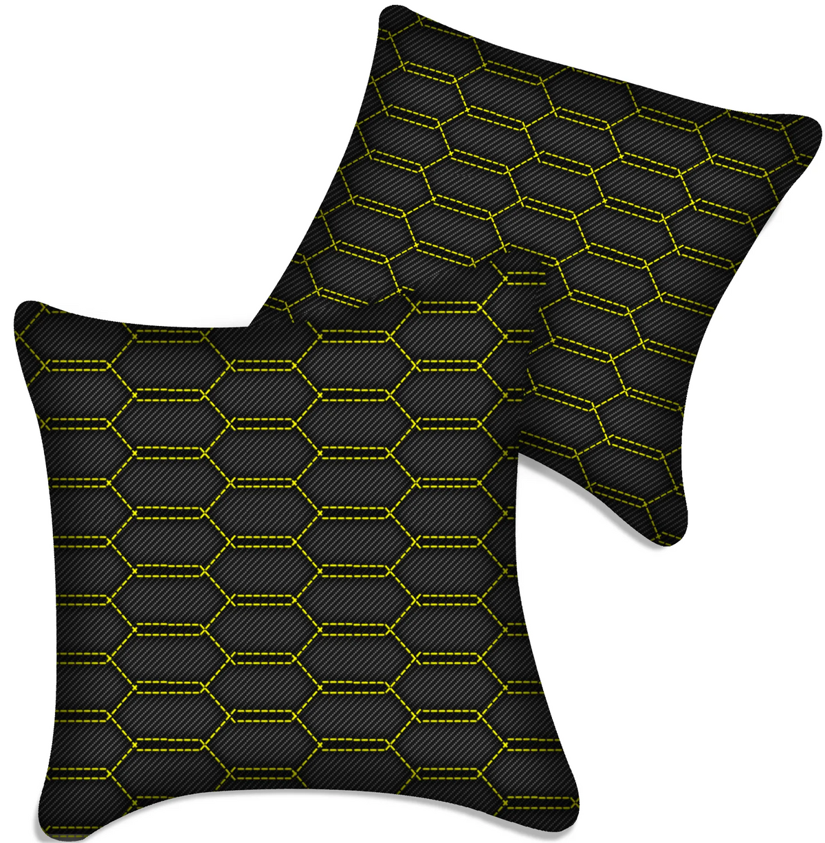 Customizable Black Carbon Fiber Pillows Set of 2 for All Vehicles