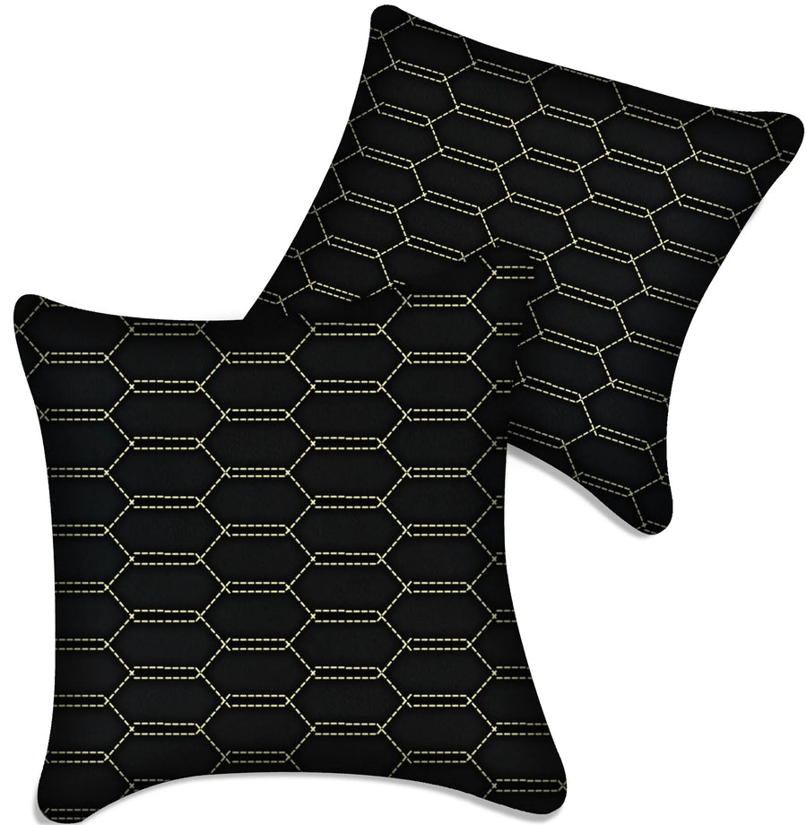 Hex Pattern, Black leather