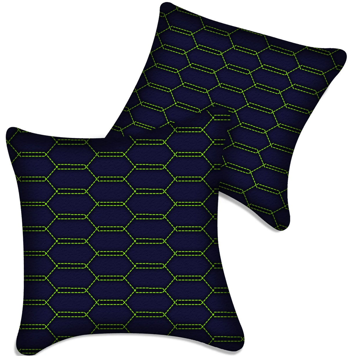Customizable Dark Blue Leather Pillows Set of 2 for All Vehicles