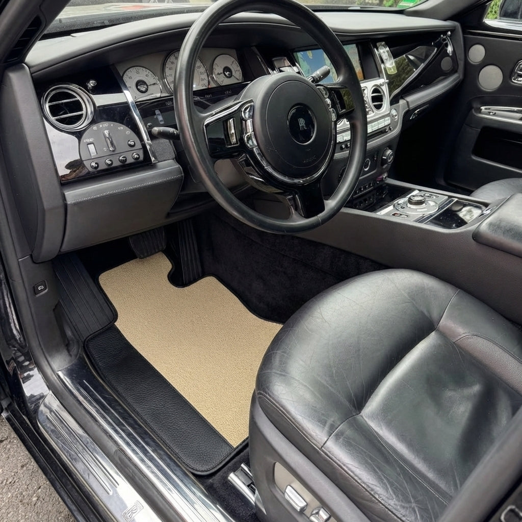 Customizable Floor Mats From Carpet With Leather for Rolls-Royce Ghost Series I (2010–2020)