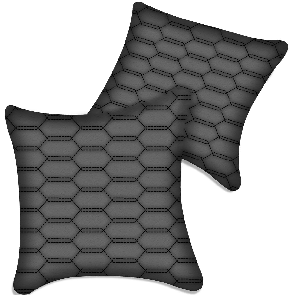 Customizable Gray Leather Pillows Set of 2 for All Vehicles
