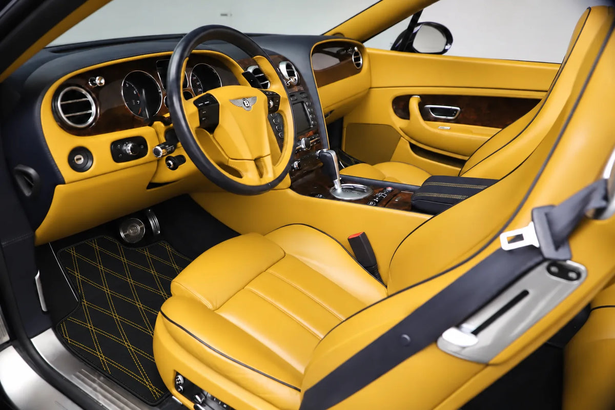 Customizable Leather Floor Mats with AW34 Pattern for Bentley Continental GT (2003-2011) inside the vehicle