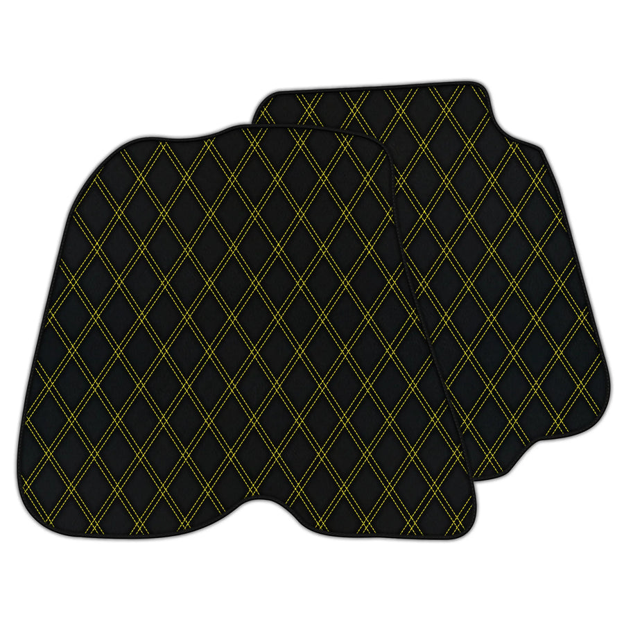Customizable Leather Floor Mats with Double Diamond Pattern for Ferrari F12 Berlinetta (2012-2022)