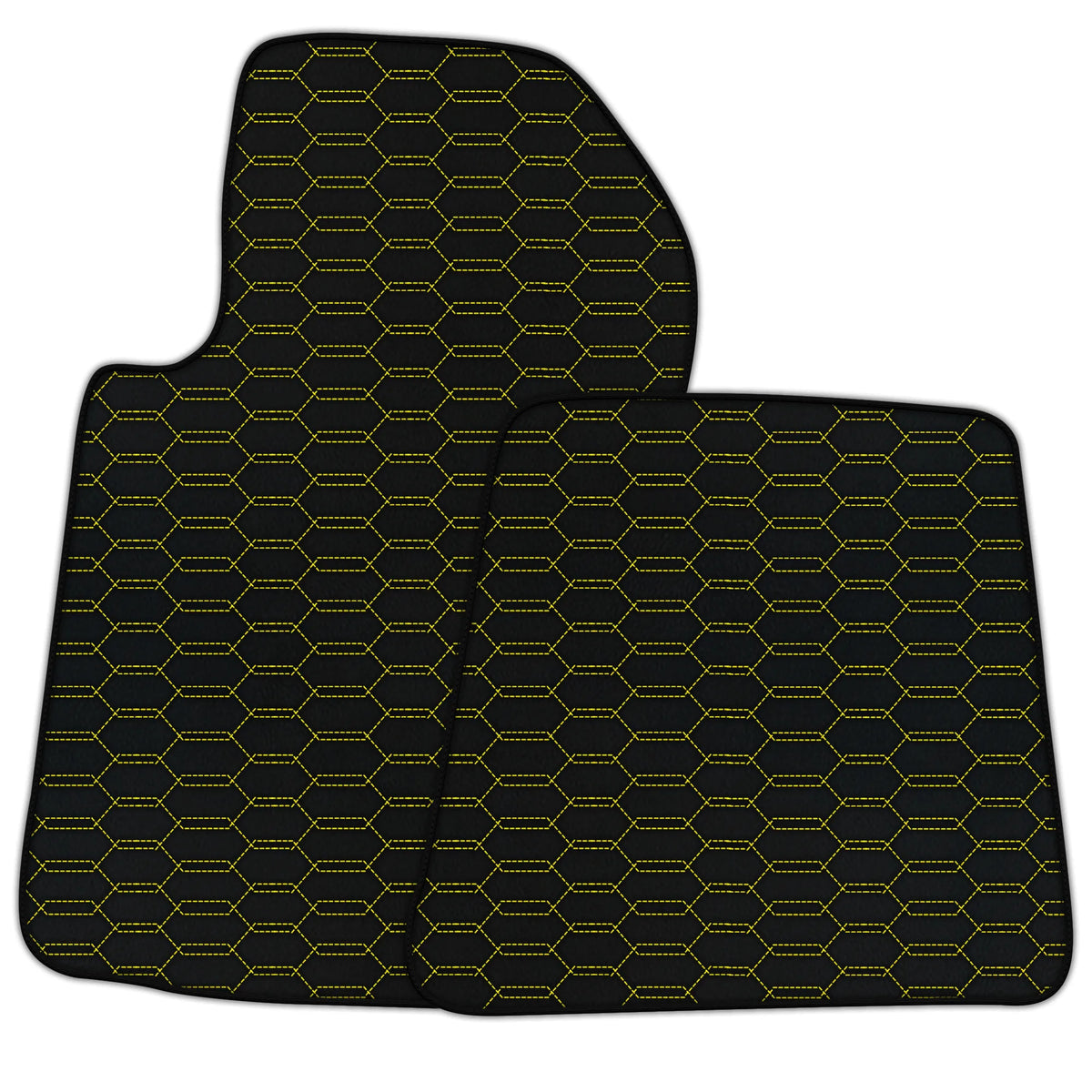Customizable Leather Floor Mats with Interlaced Hex Pattern for Ferrari 612 Scaglietti (2005-2011)