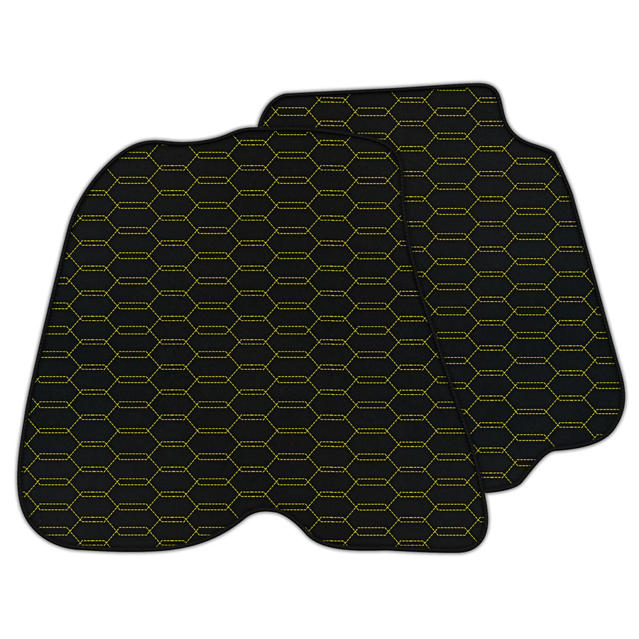 Customizable Leather Floor Mats with Interlaced Hex Pattern for Ferrari F12 Berlinetta (2012-2022)