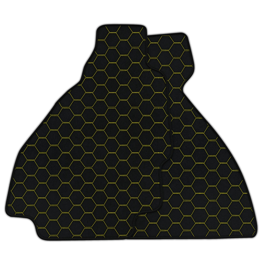 Customizable Leather Floor Mats with Symmetrical Hex Pattern for Ferrari 328 GTS (1985-1989)